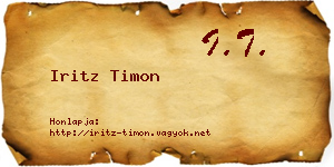 Iritz Timon névjegykártya